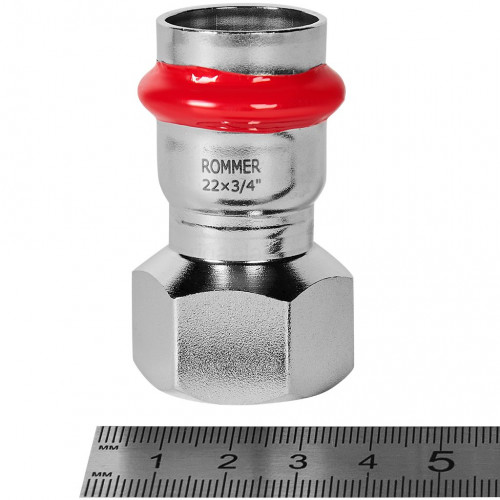 Переходник ROMMER ВПр-ВР 22 мм x 3/4" из нержавеющей стали, RSS-1022-002234