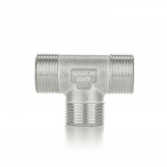 Тройник равнопроходной ELSEN ННН 1/2", латунь с оловянным покрытием (TIN), EBF06.12T
