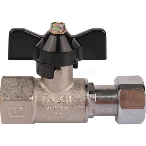 Кран шаровой с накидной гайкой ВР 1/2х1/2, ручка бабочка STOUT