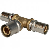 Тройник переходной 16х20х16 для металлопластиковых труб, прессовой STOUT SFP-0005-162016