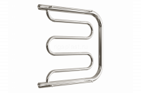 Водяной полотенцесушитель «D» с полочкой, полимерное - черный матовый, (1") 60/60