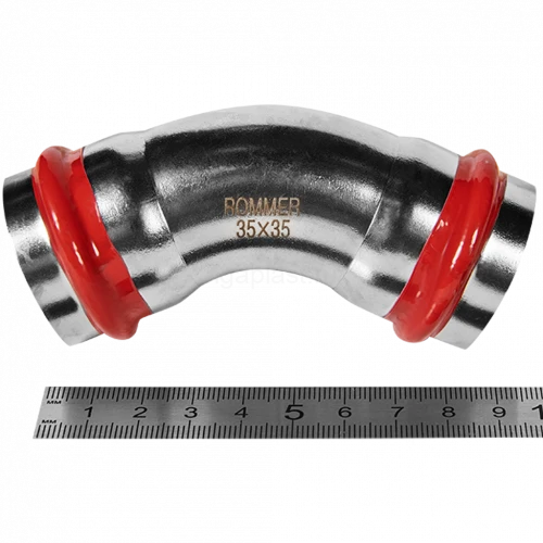 Угольник ROMMER 45° ВПр 35 мм из нержавеющей стали, RSS-0005-000035