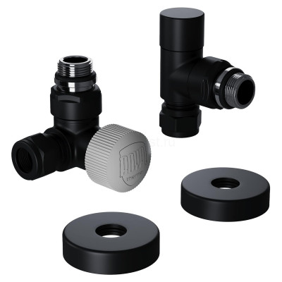 Набор термостатический трехосевой 1/2" Royal Thermo Design Pro 15мм М30х1,5 (Черный)