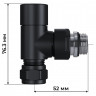 Набор термостатический трехосевой 1/2" Royal Thermo Design Pro 15мм М30х1,5 (Черный)