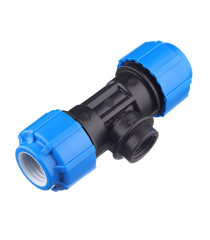 Тройник с внутренней резьбой 25x1/2"x25 ПНД Политэк 52251225