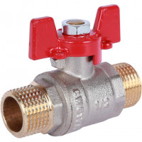 Кран шаровой НР/НР 1/2", ручка бабочка ROMMER
