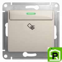 Выключатель карточный для гостиниц, Молочный, серия Glossa, Schneider Electric