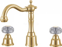 Смеситель для раковины GANZER GZ09015-E, на 3 отверстия, золото