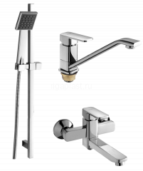 Душевой комплект 3 в 1 GANZER GZ12037, хром
