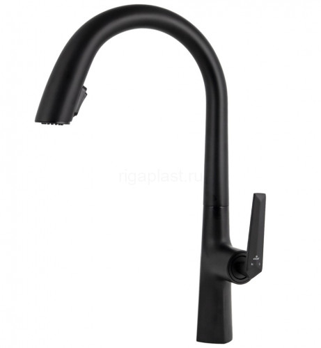 Смеситель для кухни Strike Black Matt с выдвижной лейкой KAISER 09066-2