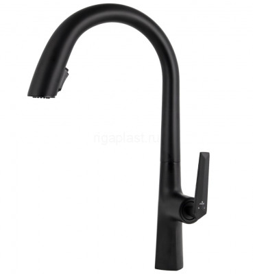 Смеситель для кухни Strike Black Matt с выдвижной лейкой KAISER 09066-2