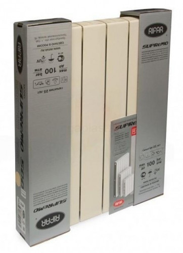 Радиатор биметаллический RIFAR SUPReMO 500 6 секций, боковое подключение (айвори)