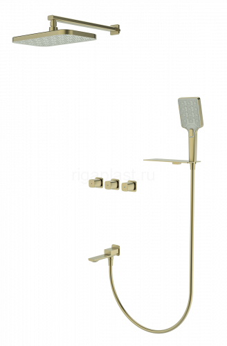 Душевая система ViEiR V473063-S, скрытый монтаж, матовое золото