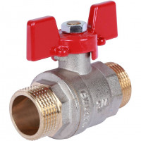 Кран шаровой НР/НР 3/4", ручка бабочка ROMMER