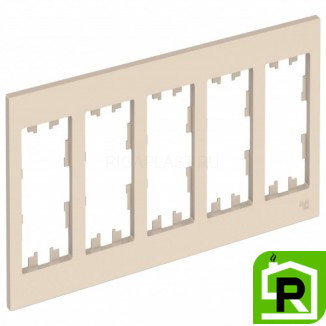 Рамка 5-ая (пятерная), Бежевый, серия Atlas Design, Schneider Electric