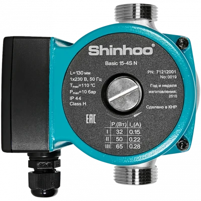Насос циркуляционный Shinhoo BASIC 15-4S N 130 1х230V без гаек