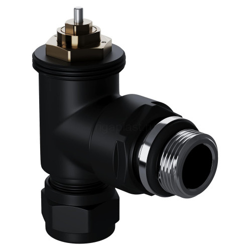 Набор термостатический угловой 1/2" Royal Thermo Design Pro 15мм М30х1,5 (Черный)