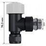 Набор термостатический угловой 1/2" Royal Thermo Design Pro 15мм М30х1,5 (Черный)
