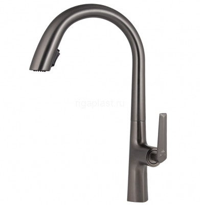 Смеситель для кухни Strike Gun metal с выдвижной лейкой KAISER 09066-15