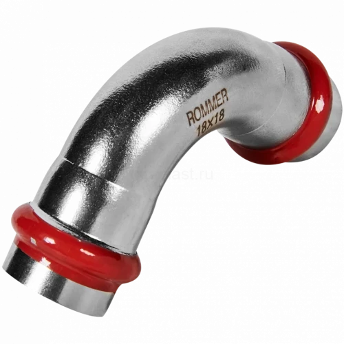 Угольник 90° ВПр-ВПр 18 из стали нержавеющей, прессовой ROMMER