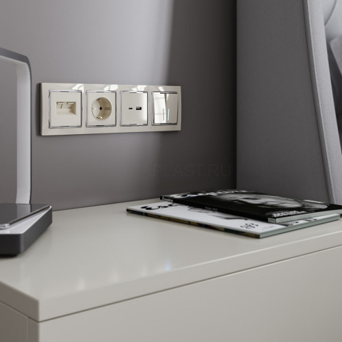Выключатель двухклавишный Werkel с подсветкой (слоновая кость) W1120103