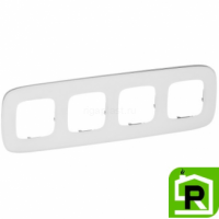Рамка Legrand Valena Allure 4 поста Белое стекло 755544