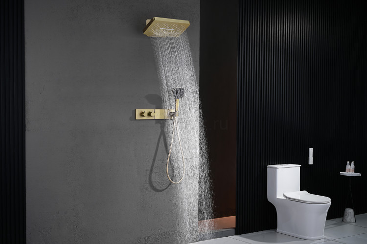 Смеситель для душа GANZER GZ55164-S, скрытый монтаж, матовое золото