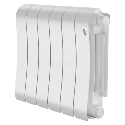 Радиатор биметаллический Royal Thermo Infinity 300 Bianco Traffico 6 секций, нижнее подключение VR80