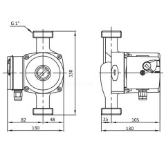 Насос циркуляционный Shinhoo BASIC 15-7S N, 130 мм, G 1", 71212003