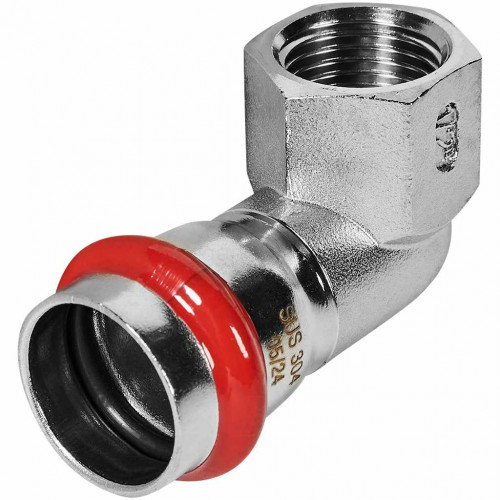 Угольник-переходник ROMMER ВПр-ВР 22 мм x 1/2" из нержавеющей стали, RSS-1009-002212