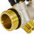 Коллектор распределительный с запорными клапанами 1", 2 отвода 1/2" ROMMER