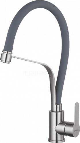 Смеситель для кухни HANSEN HN54043-GP, с гибким изливом, из нержавеющей стали, сатин