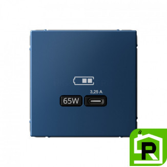 Art Gallery USB РОЗЕТКА тип-С 65Вт высокоскор.заряд. QC, PD, механизм, АКВАМАРИН, GAL001127