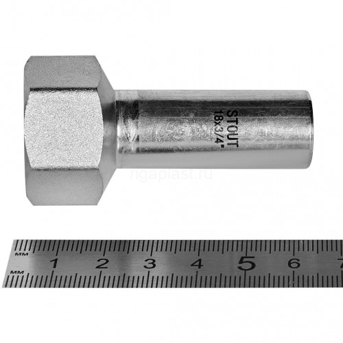 Вставка переходная STOUT НПр-ВР, 18 мм x 3/4 дюйма, из нержавеющей стали, SSS-2023-001834