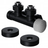Узел нижнего подключения термостатический угловой 1/2" х 3/4" Royal Thermo Design Pro 15мм М30х1,5 (Черный)