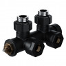Узел нижнего подключения термостатический угловой 1/2" х 3/4" Royal Thermo Design Pro 15мм М30х1,5 (Черный)
