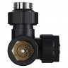 Узел нижнего подключения термостатический угловой 1/2" х 3/4" Royal Thermo Design Pro 15мм М30х1,5 (Черный)