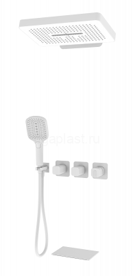 Душевая система GANZER GZ12168-F, скрытый монтаж, белый