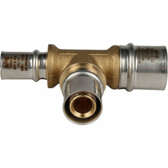 Тройник переходной 26х20х16 для металлопластиковых труб, прессовой STOUT SFP-0005-262016