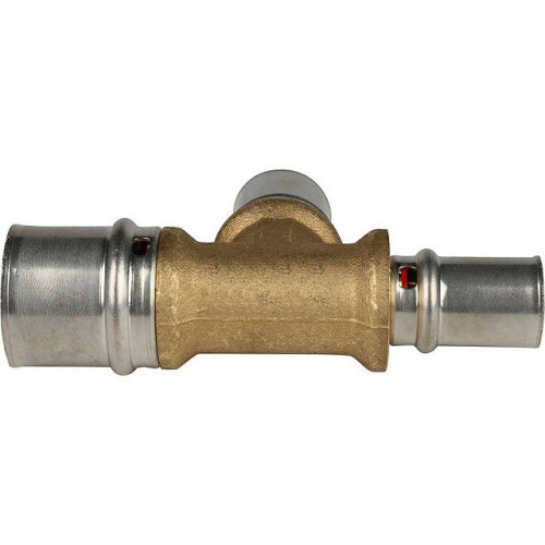 Тройник переходной 26х20х16 для металлопластиковых труб, прессовой STOUT SFP-0005-262016