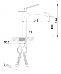 Смеситель для раковины ViEiR V343511-C, черный