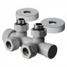 Узел нижнего подключения термостатический угловой 1/2" х 3/4" Royal Thermo Design Pro 15мм М30х1,5 (Белый)