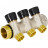 Коллектор распределительный с запорными клапанами 1", 3 отвода 1/2" ROMMER