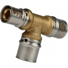 Тройник переходной 26х26х20 для металлопластиковых труб, прессовой STOUT SFP-0005-262620