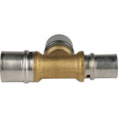Тройник переходной 26х26х20 для металлопластиковых труб, прессовой STOUT SFP-0005-262620