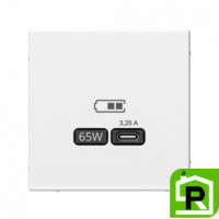 Art Gallery USB РОЗЕТКА тип-С 65Вт высокоскор.заряд. QC, PD, механизм, БЕЛЫЙ, GAL000127