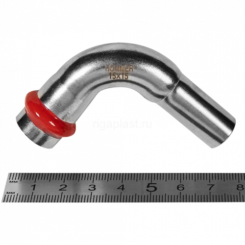 Угольник однораструбный ROMMER 90° НПр 15 мм из нержавеющей стали, RSS-0002-000015