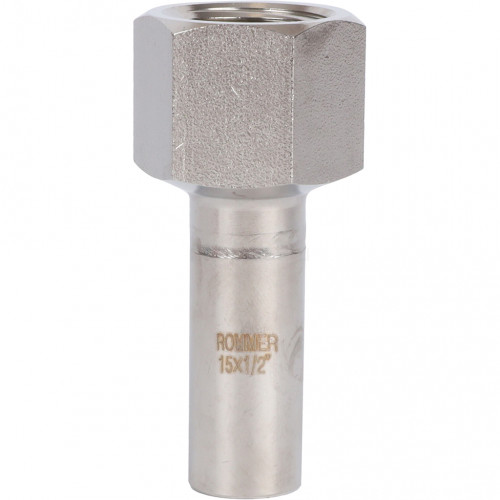 Вставка переходная ROMMER НПр-ВР 15 мм x 1/2" из нержавеющей стали, RSS-0023-001512