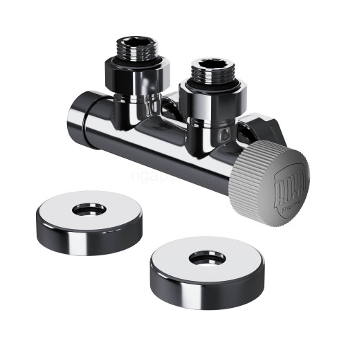 Узел нижнего подключения термостатический угловой 1/2" х 3/4" Royal Thermo Design Pro 15мм М30х1,5 (Хром)