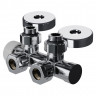 Узел нижнего подключения термостатический угловой 1/2" х 3/4" Royal Thermo Design Pro 15мм М30х1,5 (Хром)